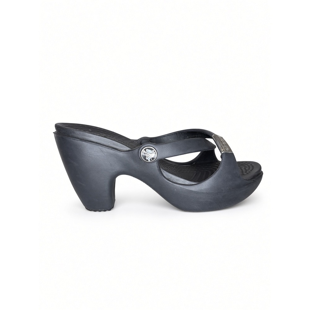 Crocs Cyprus III Black Strappy Block Heel Platform Sandals Women 6
